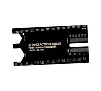F Fityle Stainless Steel String Action Ruler, Guitar Setup Gauge, Repairing Luthier Tool for Maintenance, Bass, Acoustic Guitar Setup, Black A