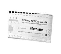 F Fityle String Action Gauge Ruler for Electric BassesLightweight Compact Pocket Sized Guitar String Height Gauge, Silver