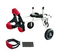 F Fityle Support Wheel Cart Dog Rear Leg Mobility Pet Support Adjustable Aluminum Alloy Frame with Belly Strap and Mesh Padding Suitable for Rehabilitation, Red, Black, White, XXS