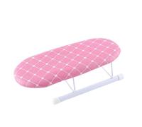 F Fityle Tabletop Ironing Board Multifunctional Small Iron Table Iron Board Compact Iron Board with Foldable Legs Removable Cotton Cover for Ironing Cuffs, Collars Home Travel, Pink