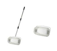 F Fityle Tennis Ball Collector Picker Retriever Roller With Telescopic Handle Stainless Steel Frame Wire Basket Build Quick Gathering suitable for tennis, Deluxe Ball Picker + Replacement Roller