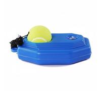 F Fityle Tennis Self Training Ball Return Base Elastic Rope Practical Sports Resistant Construction Suitable for Home Court, Blue Square Base + Tennis Ball With String OPP Bag Individually Packaged