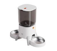 F Fityle Timed Feeder Device Automatic Cat Feeder Dispenser Bowl Phone Scheduling With Reliable Auto Feeding And Large Capacity, Modern, Smart APP Control, Dual Stainless Steel Bowls