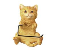 F Fityle Toilet Paper Roll Holder Wall Mounted Toilet Paper Holder Rack Decorative Modern Resin Cat Sculpture for Office Apartment, Yellow