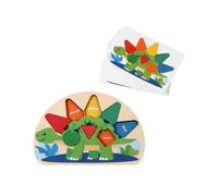 F Fityle Toy Learning Colour Sorting Toys Early Learning Geometric Dinosaur Wooden Puzzles for 1-3 Year Old Classroom Preschool