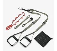 F Fityle Training Belt Bodyweight Training Straps Resistance Kit With Adjustable Length Firm Grip Handles Door Anchor Extension suitable strength upper body , Army Green