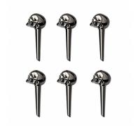 F Fityle Tuning Peg Bridge Pins Gothic Head String Pins Tapered Shaft Hardware Polished Finish Secure Fit Six Piece Set Suitable for Instrument Customization, Black