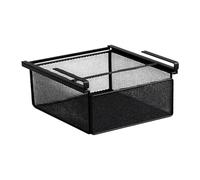 F Fityle Under Shelf Storage Basket Sliding Hanging Holder Workspace Under Desks Drawer Organizer Shelf Tray for Laundry Room Office, Black