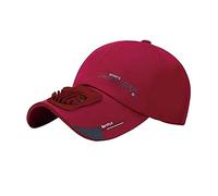 F Fityle USB Rechargeable Fan Hat Baseball Caps Cooling in Fan Built Front Baseball Hat Breathable Peaked Cap Outdoor Sun Hats for Fishing Travel, Wine Red