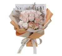F Fityle Valentines Day Artificial Flowers Fake Artificial Flower Flower Soap Bouquet for Office Party Birthday Decoration Girlfriend, D