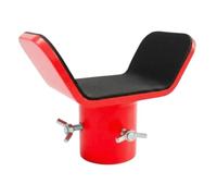 F Fityle Vehicle Service Adapter with Grooved Saddle and Red Painted Metal Body Bottle Jack Accessory with Black Textured Touchpoint for Stable Support During Tire Swaps and Garage Maintenance