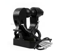 F Fityle Vehicle Tow Hook Hinged Tow Hinge Trailer Ball Hitch Mount Tow-Ball Connector Mounting Base Stainless Steel Hardware With Retaining Chain Suitable for, All Black Upgraded Precision