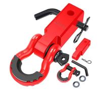 F Fityle Vehicle Trailer Hook Assembly With Complete Hardware Kit Including Hex Key And Round Spacers Heavy Duty Carbon Steel Build Suitable For, Red