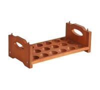 F Fityle Vintage Display Shelf Holder Tray Stand With Upright Side Panels And Slot Surface Solid Wood Rustic Finish suitable for pantry storage festive displays, Chestnut, 36 18 11cm