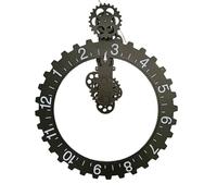 F Fityle Vintage Wall Clock Industrial Wall Clock Mechanical Wall Clock Steampunk Wall Clock With Intricate 3D Gear Layers and Reliable Electronic Movement, Black