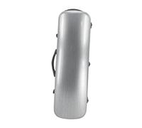 F Fityle Violin Case Carbon Fiber Scratchproof Stylish Convenient Waterproof Reliable Protection Hard Cover with Backstraps & Handle, Silver