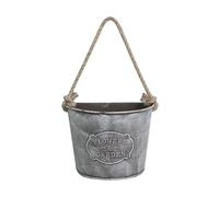 F Fityle Wall Hanging Flower Pot Half Circle Shaped Wall-Mounted Hanging Planters Lightweight Vintage Design Rustic Metal Wall Planter Baskets for Outdoor Yard Dorm Home Decor,Grey