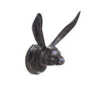 F Fityle Wall Mount Hook Hare Head Hook Coat Hook Key Hook Cast Iron Carved Hare Artwork Retro Rustic Character for Small Accessories Suitable for entryways