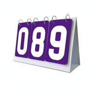 F Fityle Waterproof Scoreboard Portable Counter Tabletop Flip Manual Scorekeeper With Smooth Page Turning Stainless Steel Rings, Purple