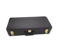 F Fityle Wind Instrument Case Hard Rectangle Black with Clasp Lock Soft Interior Travel Transport Stylish Carrying Case Faux Leather, for Alto Sax