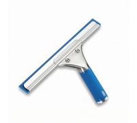 F Fityle Window Cleaning Metal Squeegee Smooth Surface Wiper Triangular Head Rubber Blade Ergonomic Grip Suitable for Shower Office, Blue, 25cm