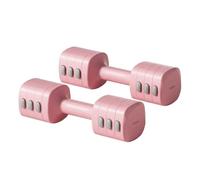 F Fityle Women Dumbbell Pair Adjustable Weights Barbell Kettlebell Ergonomic Non-Slip Handle Multi-Function Fitness Set Pure Iron Construction for Home Indoor Outdoor Training, Sakura Pink