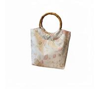 F Fityle Women Handbag Floral Jacquard Purse Evening With Bamboo Handle Lightweight Polyester And Velvet Lining Suitable for weddings parties formal events graduations gala nights, Pink
