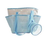 F Fityle Women Tote Bag Outdoor Shoulder Satchel Separation Mesh Portable Handbag Large Capacity Pocket Suitable for Shopping Holiday, Blue