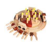 F Fityle Wooden Birthday Cake Train Food Set Early Childhood Educational Toys Tea Party Toys Birthday Cake Playset for Party Kindergarten