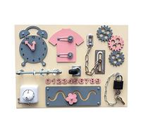 F Fityle Wooden Busy Board Educational, Fine Motor Skills, Sensory Board for Preschool, Style A