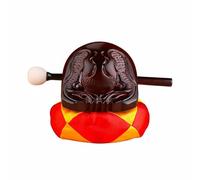 F Fityle Wooden Fish Instrument Temple Block Drum Chanting Tool Wood Hand Carved Clear Resonance Sutra Recitation Rhythm Support suitable for home altar meditation prayer decor, Dark Red, 6 Inch