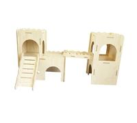F Fityle Wooden Hamster Hideout, Hamster House, Landscape Decor, Fun Play Area, Habitat Decor for Small Animals, Mice, And Dwarfs, Style C