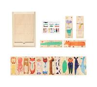 F Fityle Wooden Puzzles for Kids Puzzle Sorting Toys Accessories Mix and Match Outfits Animal Puzzles for Boys Girls Children