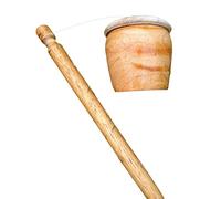 F Fityle Wooden Vintage Small Percussion Instrument Handmade Wood Toy Rotating Drum Decoration Collections Rattle Drum Indonesian Drum Fun Gifts, Style A