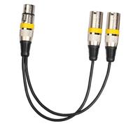 F Fityle XLR Splitter Cable 1 Female to 2 Male 3 Pin Y Cable Splitter Cord for Various Musical Instruments Effector, Yellow