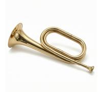 F Fityle Youth Brass Bugle Instrument Trumpet Cornet Brass Build With Flared Bell and Smooth Response for Young Suitable for Youth Ensembles School Lessons Rehearsals, Bright Yellow
