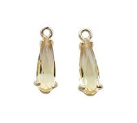 F Fityle Zircon Pendant Teardrop Charm Necklace Component Jewelry Finding Copper Raindrop Gemstone Look Suitable for Jewelry Repair Supply Kits Studio use, Yellow