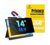 F FORITO Magnetic Laptop Privacy Screen 14 inch 16:9, 360° Anti Peeping Removable Anti Glare Blue Light Filter Compatible with All 14” 16:9 Laptops Portable Monitors