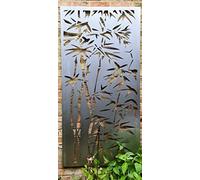 F&G Supplies 1.8m Tall 'Bamboo' Design Metal Steel Screen or Wall Art - Ideal for a Screen, Decorative Fence or Wall mounting - can be Painted or Will Form a Natural Rustic Finish