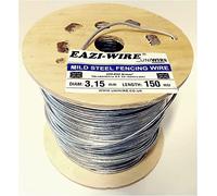 F&G Supplies 150m roll of 3.15mm diameter galvanised mild steel line or straining wire in a handy spool
