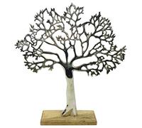 F&G Supplies Beautiful Polished aluminium 'Tree of Life' sculpture decoration jewellery stand 34 cm
