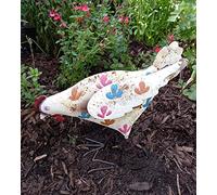 F&G Supplies Cream Hen Chicken Sculpture Garden Ornament - in pretty painted metal ideal for the home or garden!
