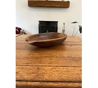 F&G Supplies Delightful Contemporary Long Rustic Wooden Serving or Display Bowls Carved from The Roots of Giant Teak Trees (Medium)