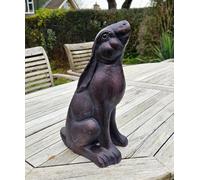 F&G Supplies Lovely solid Metal stargazing hare garden sculpture and ornament with a hand finished bronze patina