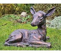 F&G Supplies Stunning young deer fawn laying cast Aluminium garden ornament sculpture - beautiful in a garden or your home!