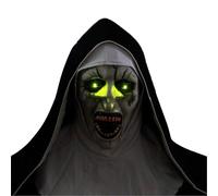 (F) Halloween Party Props Nun Scary Latex Mask With Headscarf Full Face Helmet Headgear For Devil Cosplay Mask