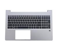 F-HONG ELECTRONIC CO LIMITED LTPRPTS Replacement for HP Probook 450 455 G9 Laptop Upper Case Palmrest Non-Backlit Keyboard Assembly Part N01934-001 Silver, 15 inch