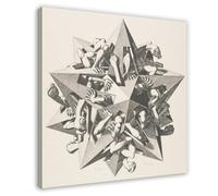 F I N U C B 32+ M.C. Escher Famous Poster Prints GRAVITY by Maurits Cornelis Escher Oil Painting Canvas Wall Art Deco Print Frame 16x16inch(40x40cm)