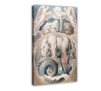 F I N U C B 35+ William Blake Famous Poster Prints Behemoth And Leviathan by William Blake Oil Painting Canvas Wall Art Deco Print Frame 12x18inch(30x45cm)