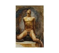 F I N U C B 40+ John Singer Sargent Famous Painting Print Nude Study of Thomas E McKeller by John Singer Sargent Prints Posters Canvas Deco Paintings Wall Art For